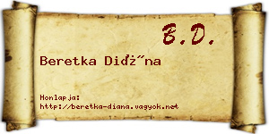 Beretka Diána névjegykártya