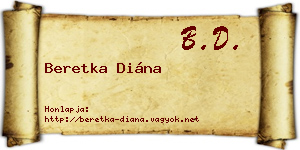 Beretka Diána névjegykártya